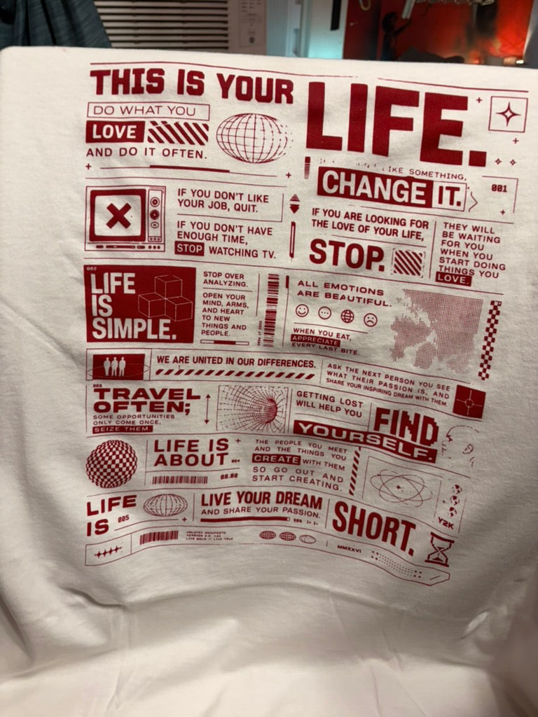 This Is Your Life Graphic T-Shirt | Motivational Retro Futuristic Streetwear Tee