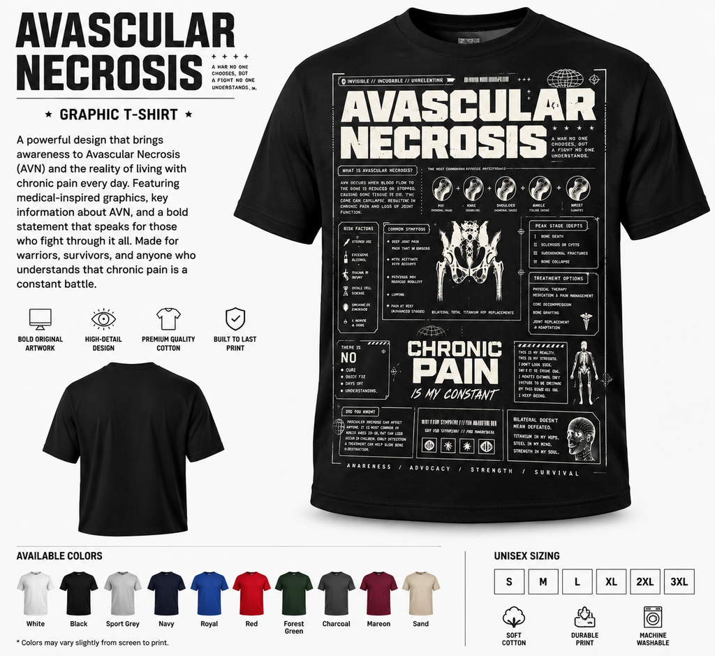 Avascular Necrosis Chronic Pain Awareness T-Shirt product mockup