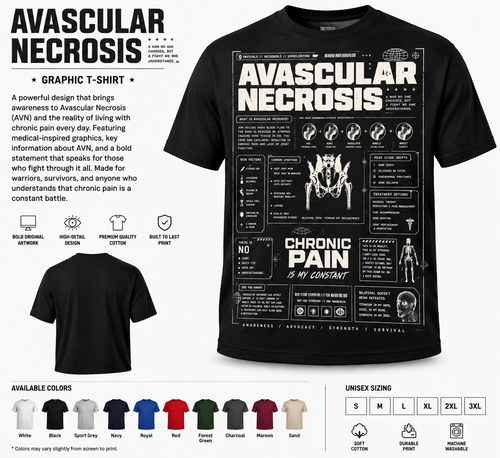 Avascular Necrosis Chronic Pain Awareness T-Shirt product mockup