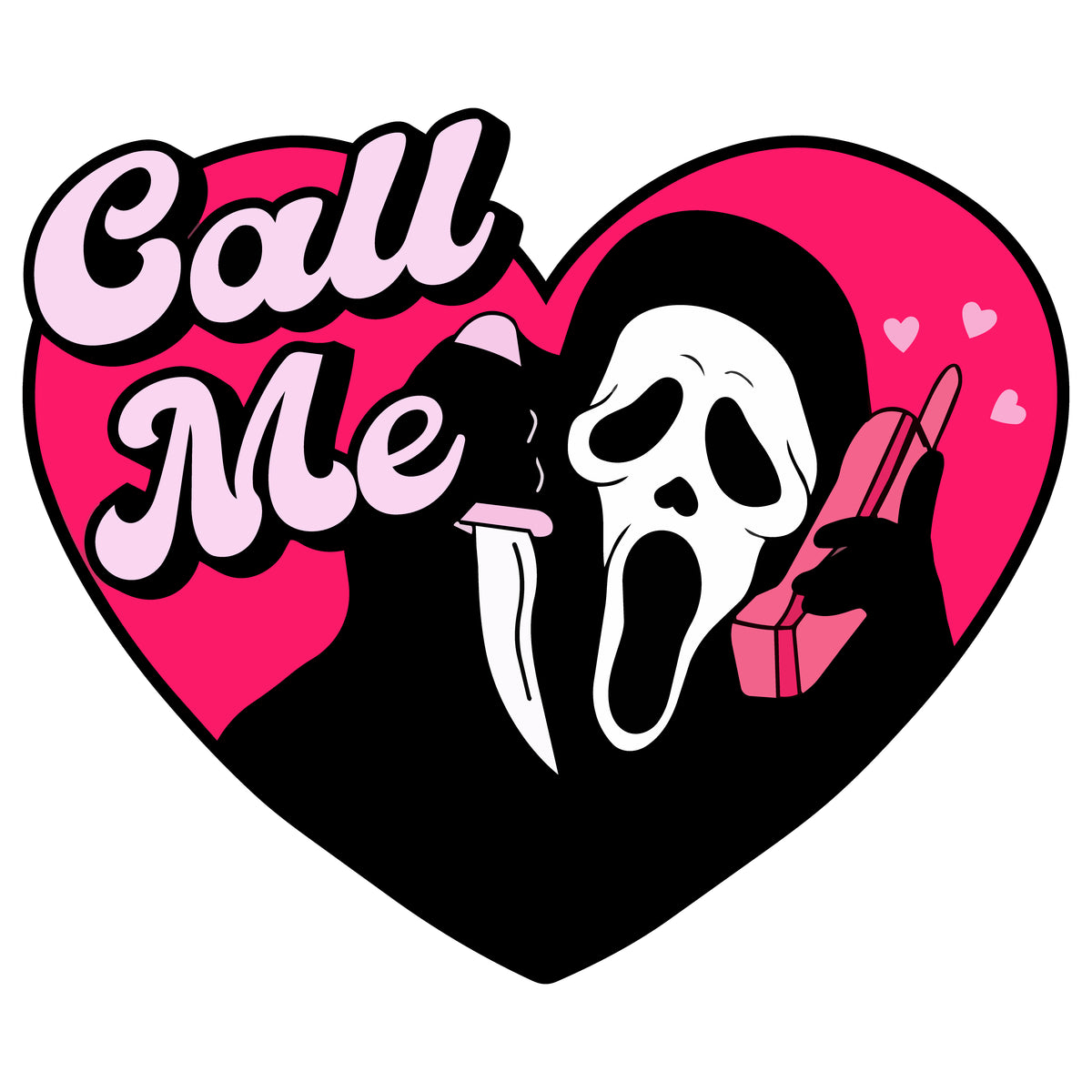 Design reference artwork — T-shirt mockup pending: Call Me, If You Dare