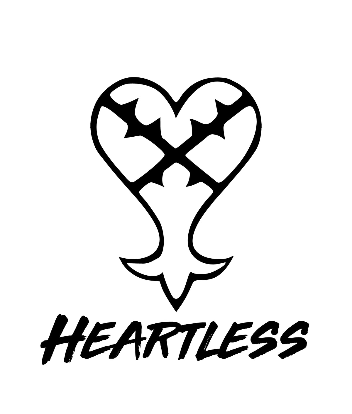 Design reference artwork — T-shirt mockup pending: Kingdom Hearts, A Little Heartless